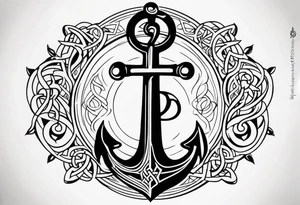 Celtic styling, anchor, compass, bass clef note, treble clef note, dog paw print, half sleeve, forearm tattoo idea