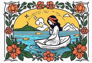 baptize in river



old school vintage simple traditional design with vintage flowers surrounding
bold color simple tattoo idea