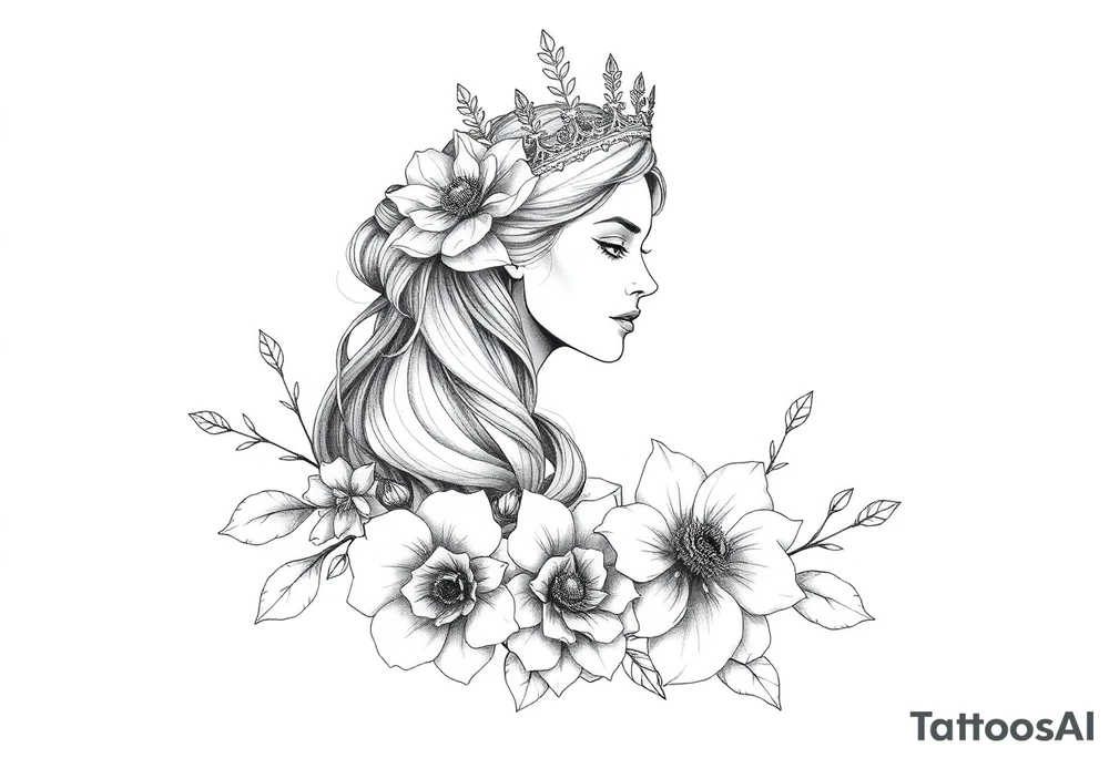 Strong, queen, warrior, survivor, flowers tattoo idea
