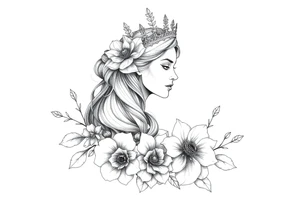 Strong, queen, warrior, survivor, flowers tattoo idea