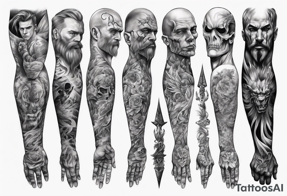 full arm. Very masculine tattoo idea