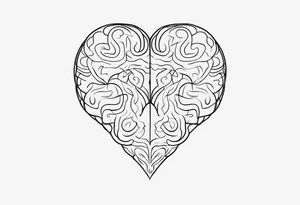 Brain, heart, love, abstract, symbolism tattoo idea