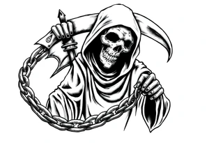 Grim reaper with chain tattoo idea