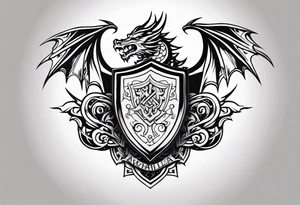 Valhalla sword shield dragon tattoo idea