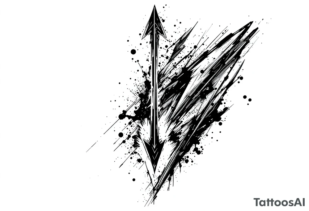 one  arrow  that look down tattoo idea