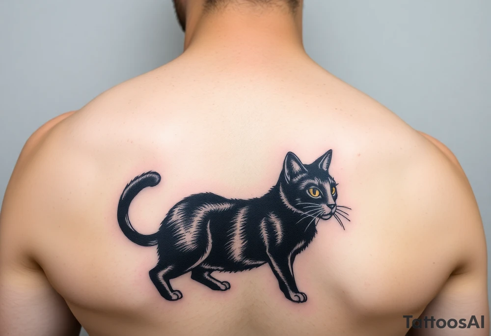 black cat tattoo idea