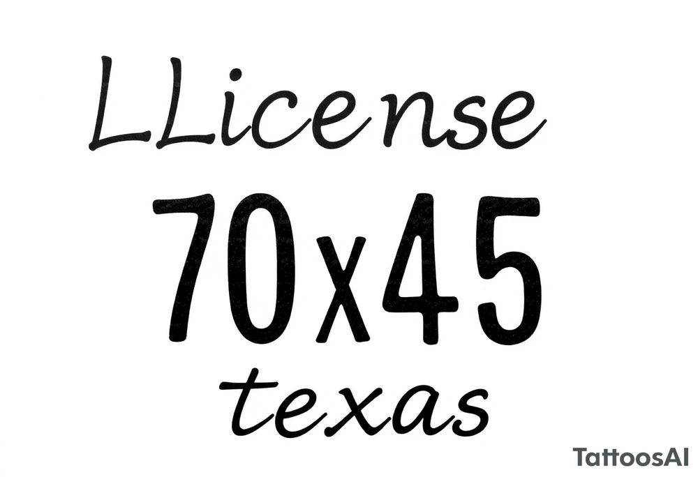 License plate number texas tattoo idea