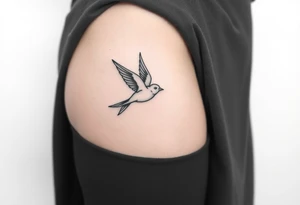 swallow flying with its wings out and forward tattoo idea