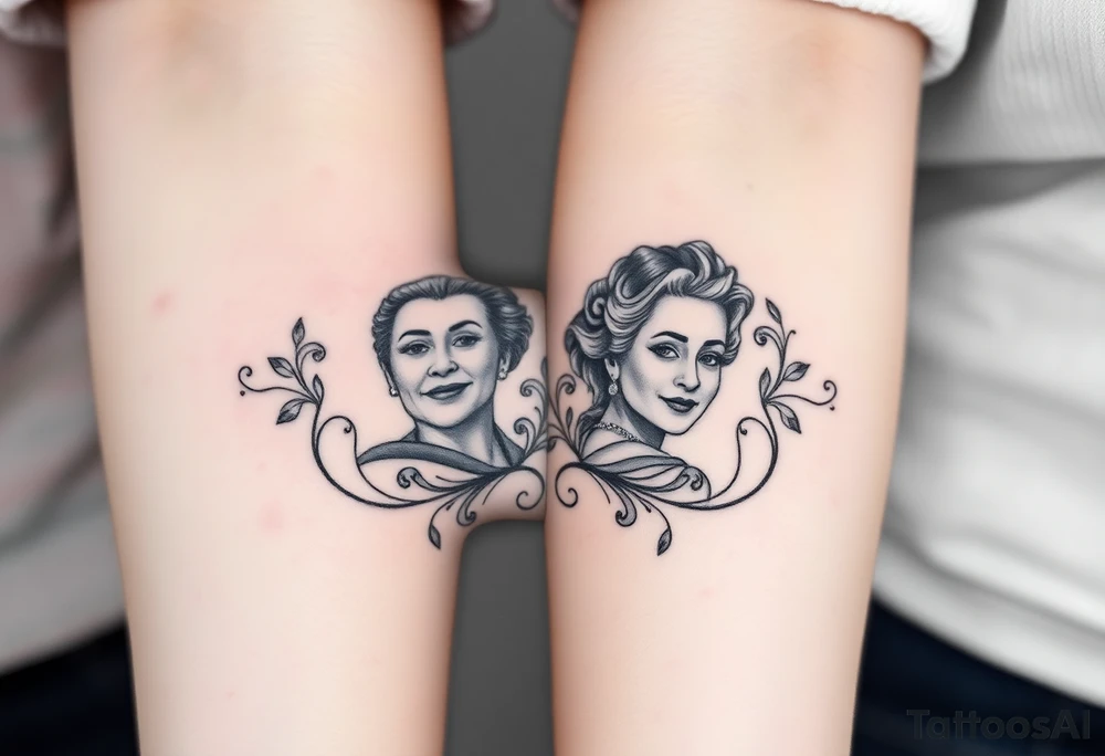 two of my grandmas who passed away and they both were born in 1958 with a design around them tattoo idea