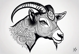 goat animal tattoo idea