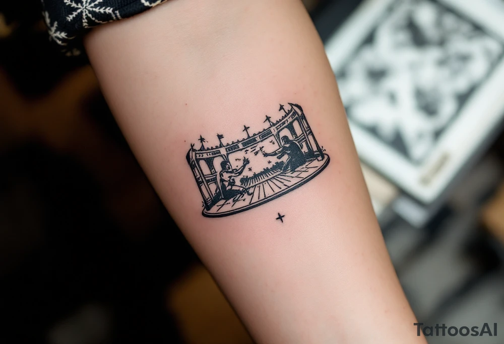 gladiator arena fight tattoo idea