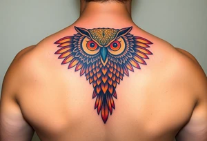 Honey comb owl tattoo idea