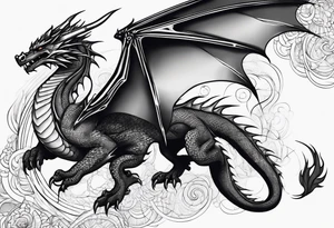 Dragon flying tattoo idea