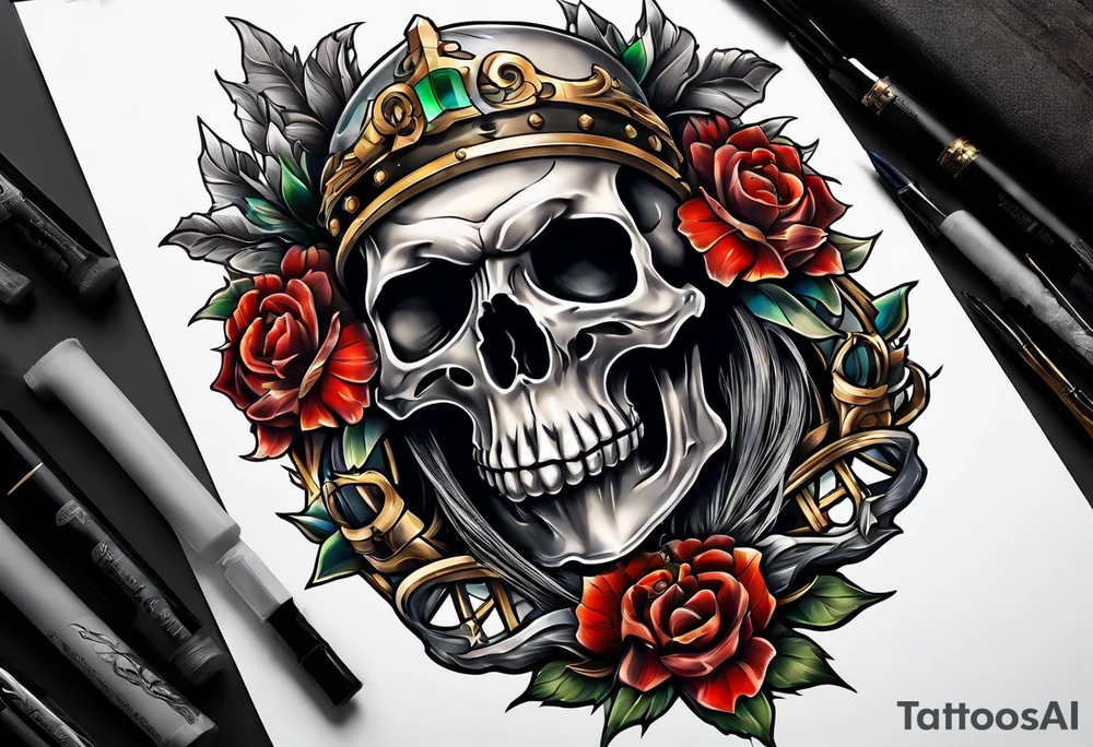 Herald of war skull tattoo idea