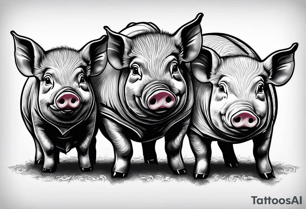 cute pig or piglet.
with text: "friends not food" tattoo idea