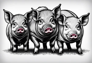cute pig or piglet.
with text: "friends not food" tattoo idea