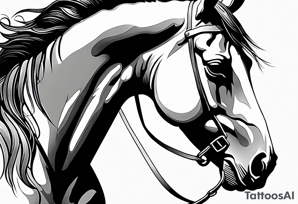 Horse portrait no shading tattoo idea