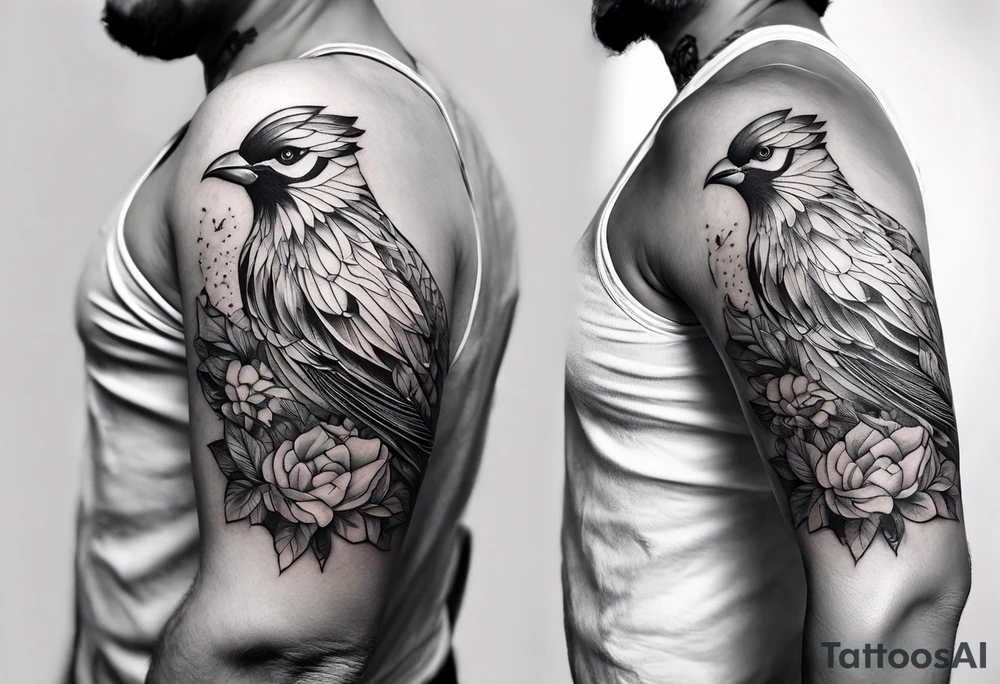 Fine line bird tattoo idea