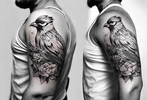 Fine line bird tattoo idea