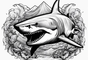 shark attack tattoo idea