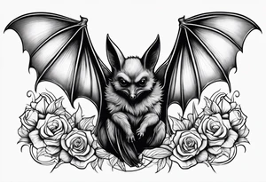 bat hugging another bat tattoo idea