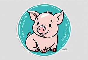 cute piglet with text 'friends not food' tattoo idea