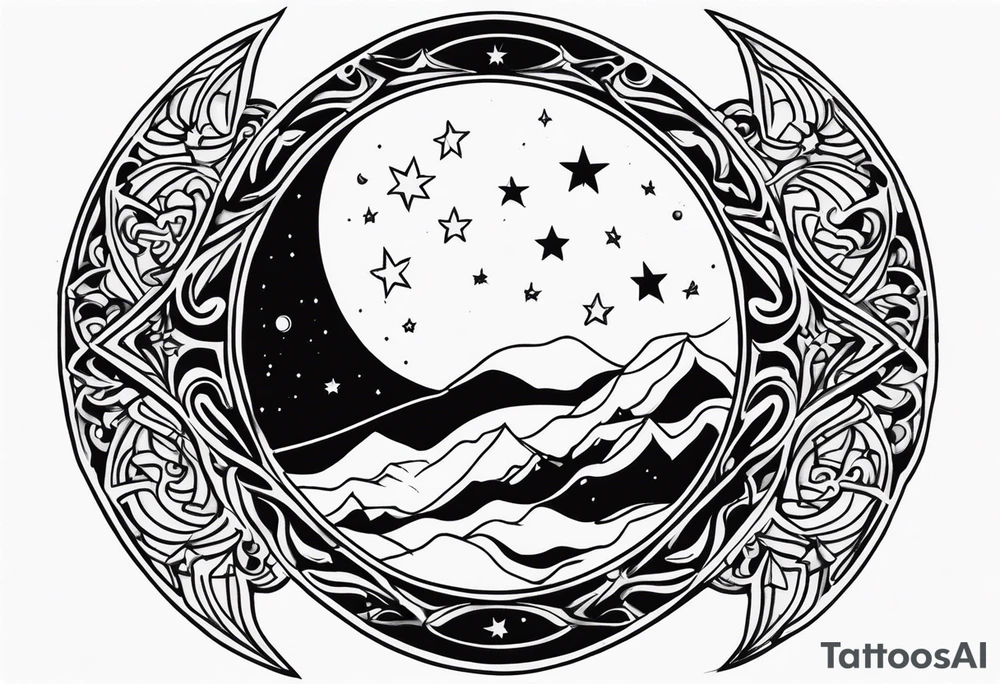 Moon with astros tattoo idea
