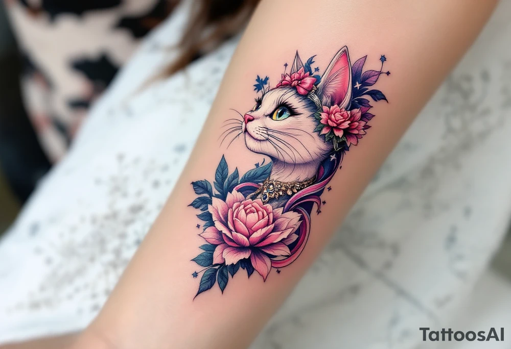 Show off your love for The Aristocats with this charming tattoo of the pink-bowed cat Marie. tattoo idea