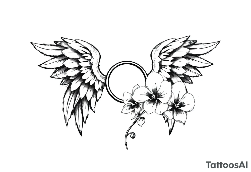 Wings with infinity loop inside and an orchid tattoo idea Wings with infinity loop inside and an orchid tattoo idea