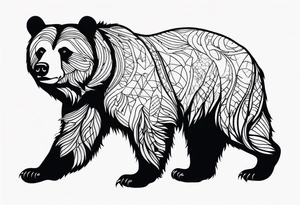 Grizzly bear full body tattoo idea
