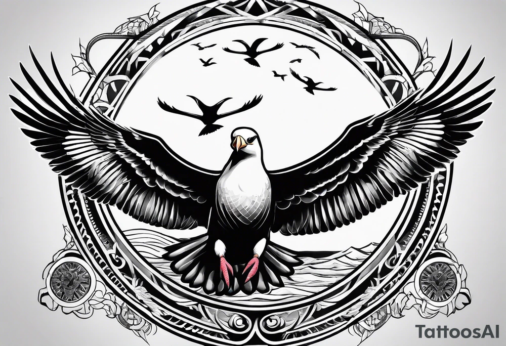 flying giant albatross symmetrical tattoo idea flying giant albatross symmetrical tattoo idea