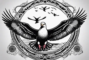flying giant albatross symmetrical tattoo idea