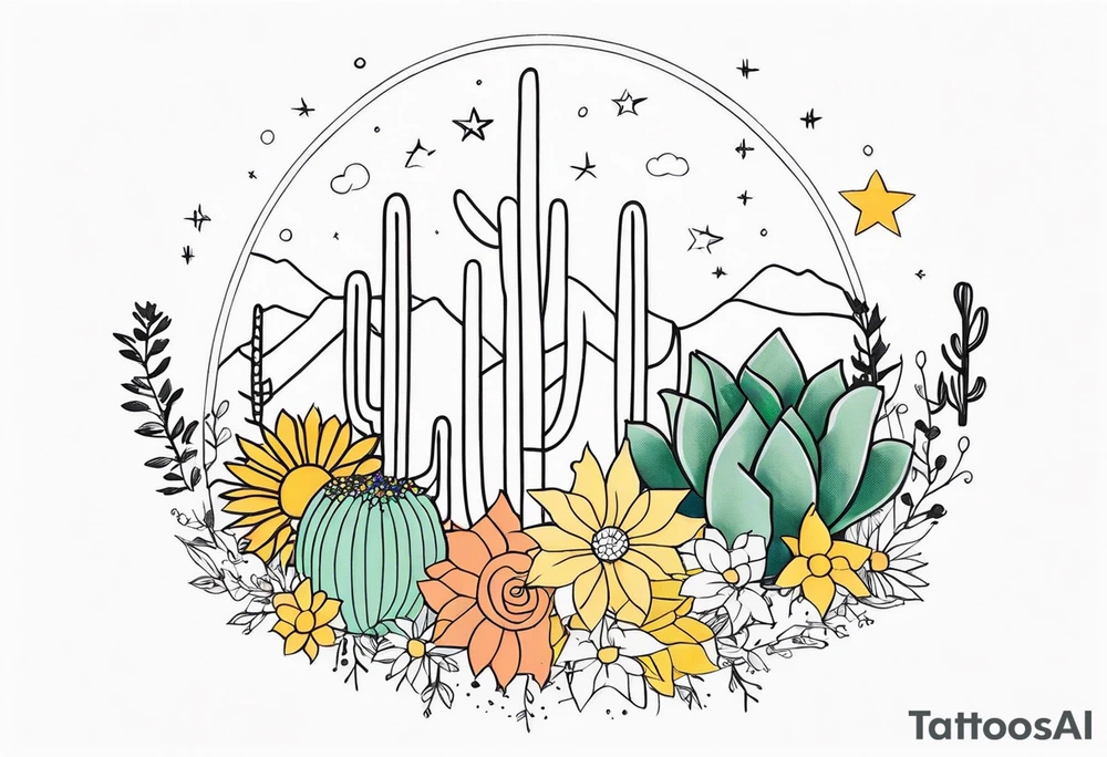 fine line with sun, stars, floral, dots, cactus
. Sternum tattoo tattoo idea