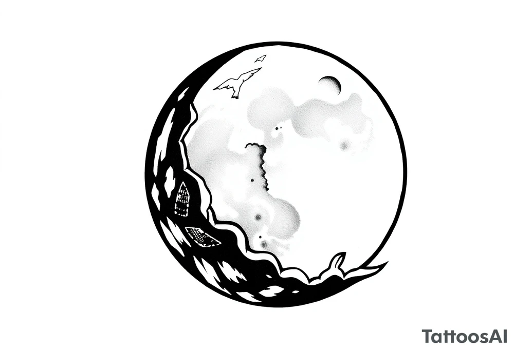 sacred moon tattoo idea