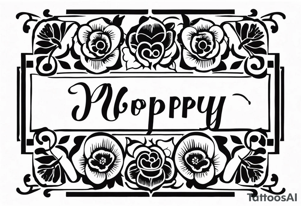 Vietnamese calligraphy saying my dogs name Poppy tattoo idea