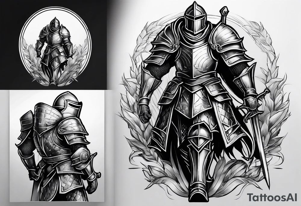 knight with heavy armor tattoo idea