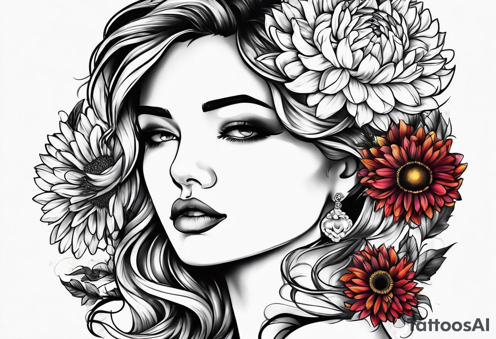 strength aster love mother tattoo idea