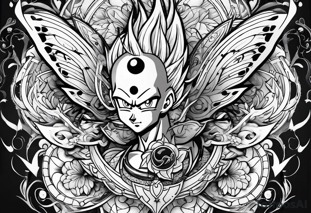dragon ball z butterfly tattoo idea