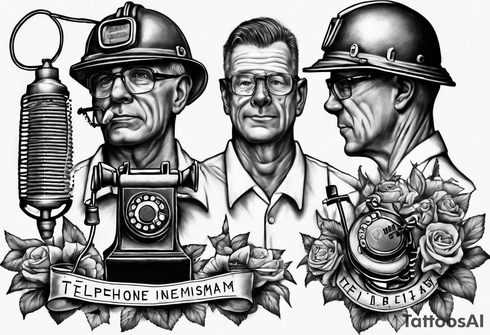 memorial tattoo for my father who was a telephone linesman . include a linesmans test-set tattoo idea