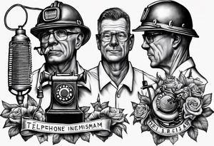 memorial tattoo for my father who was a telephone linesman . include a linesmans test-set tattoo idea