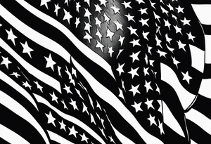 American flag black and grey tattoo idea