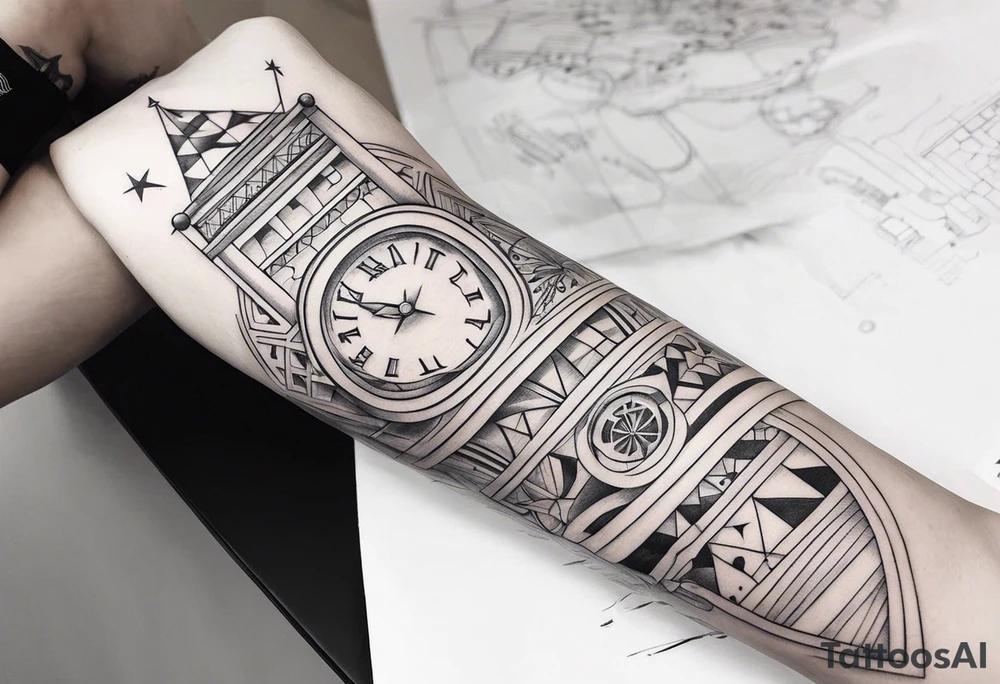 high roller sleeve tattoo idea