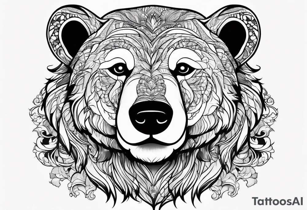 happy bear tattoo idea