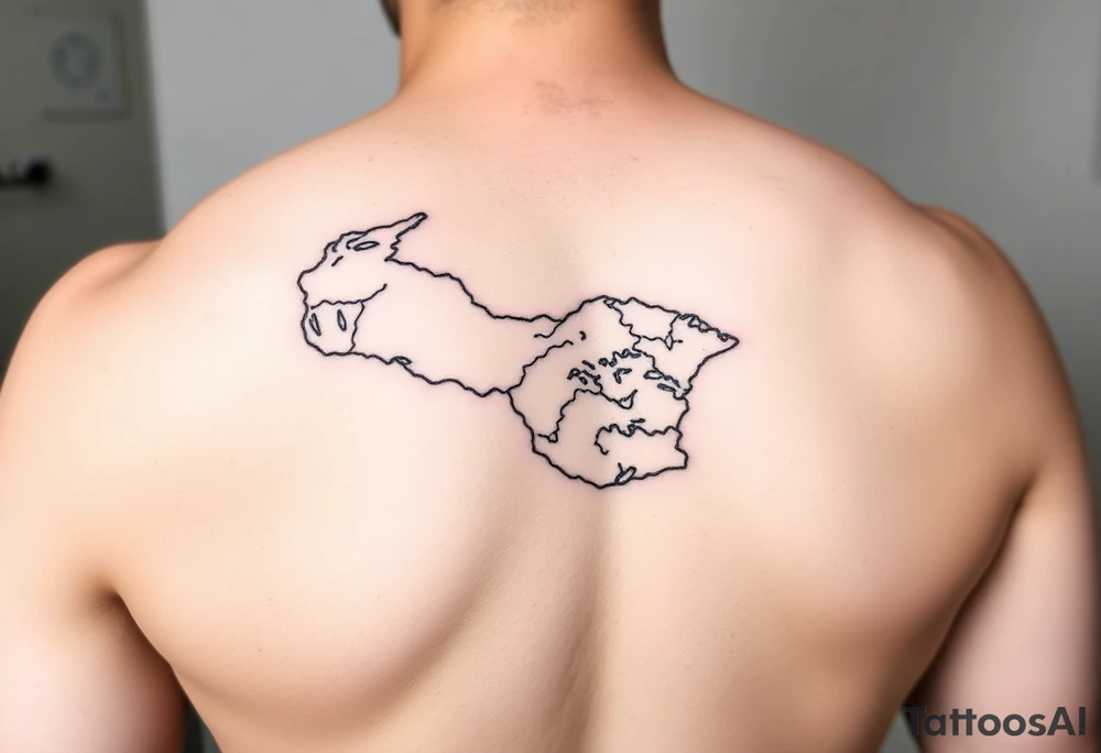 Venezuelan coastline single line tattoo idea