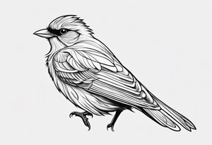 Black and white bird outline tattoo idea