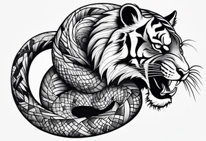 Rat behind Tiger and Snake tattoo idea
