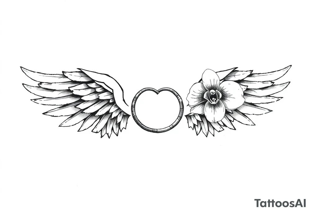 Wings with infinity loop inside and an orchid tattoo idea Wings with infinity loop inside and an orchid tattoo idea