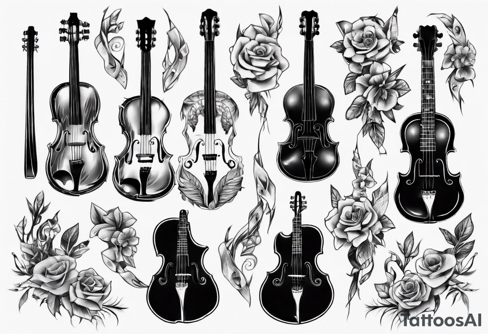 ACOUSTIC GUITAR AND VIOLIN tattoo idea