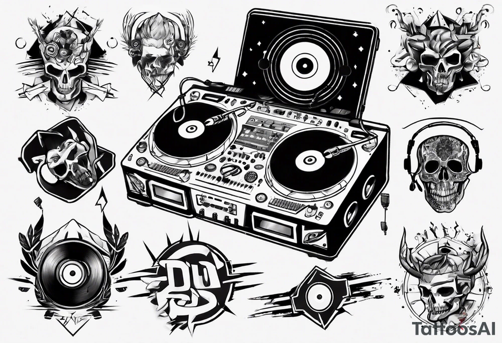 DJ playing tattoo idea