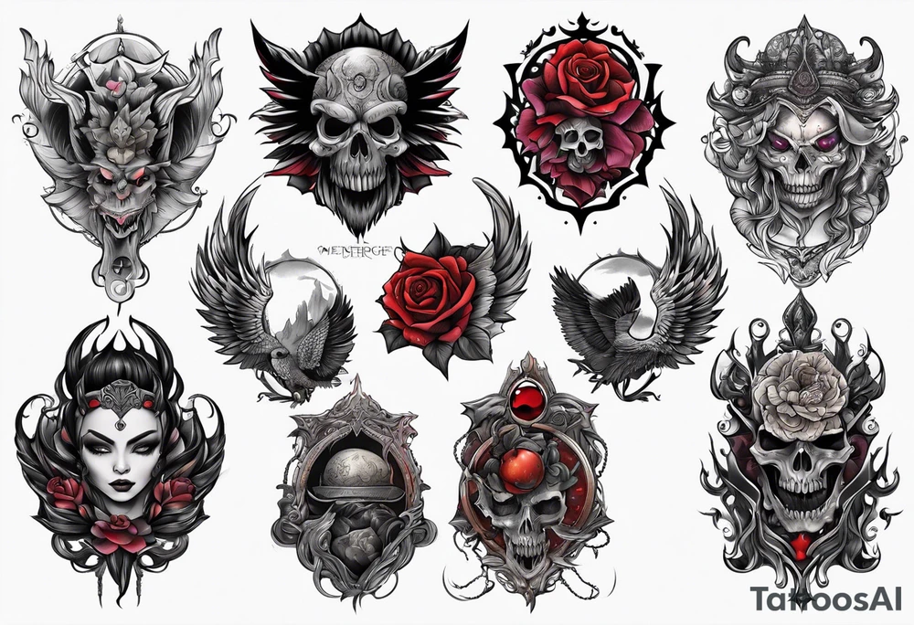 New age horror 1/4 sleeve tattoo idea